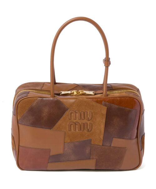Miumiu Leather Patchwork Beau bag Coffee